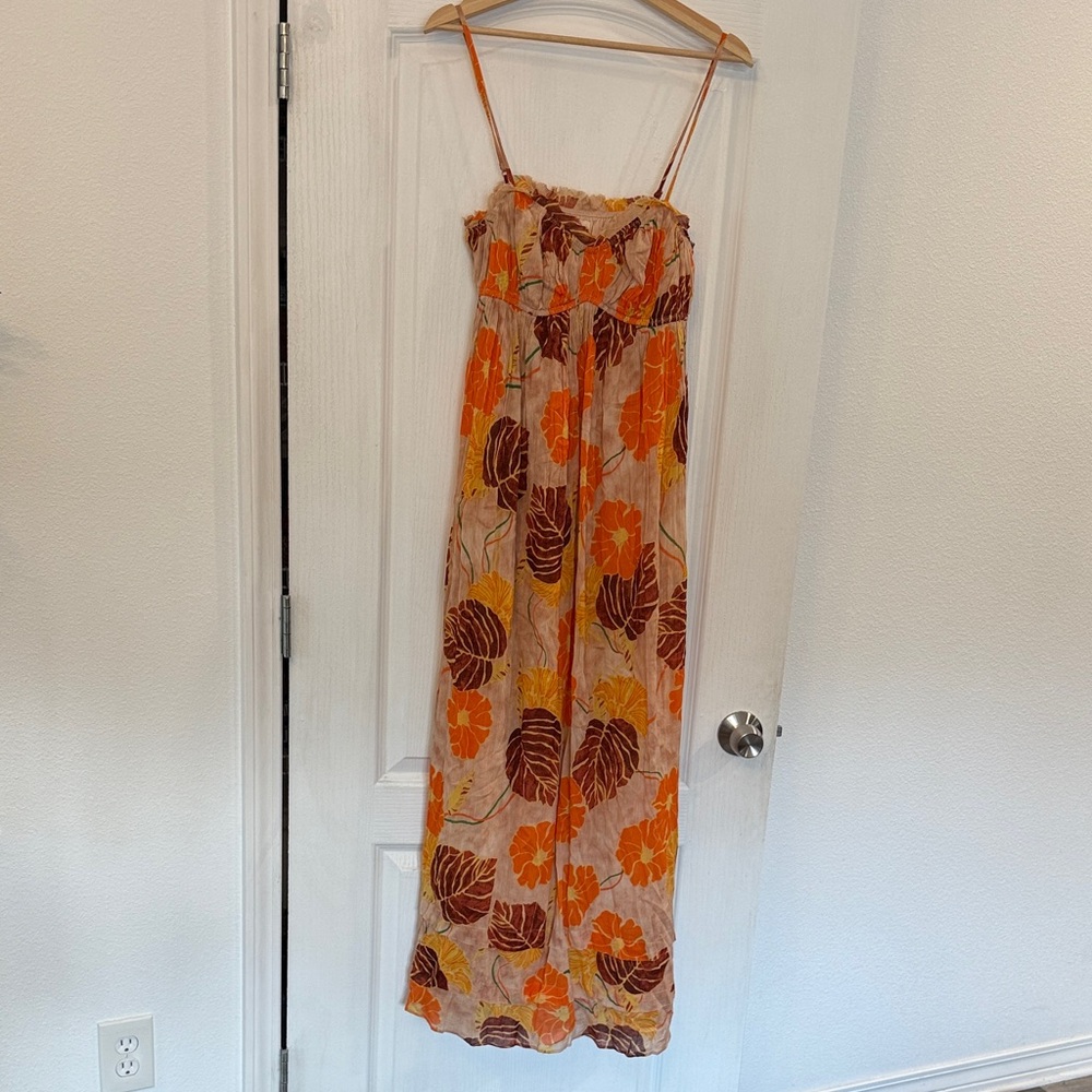 Urban Outfitters Floral Sundress with Orange and Brown Accents